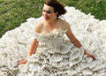 Prom dress made from Harry Potter books