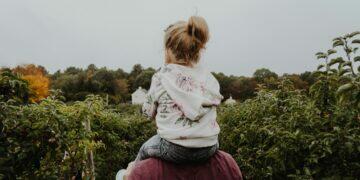 Dad carrying child on his shoulders (Unsplash | Kelly Sikkema)