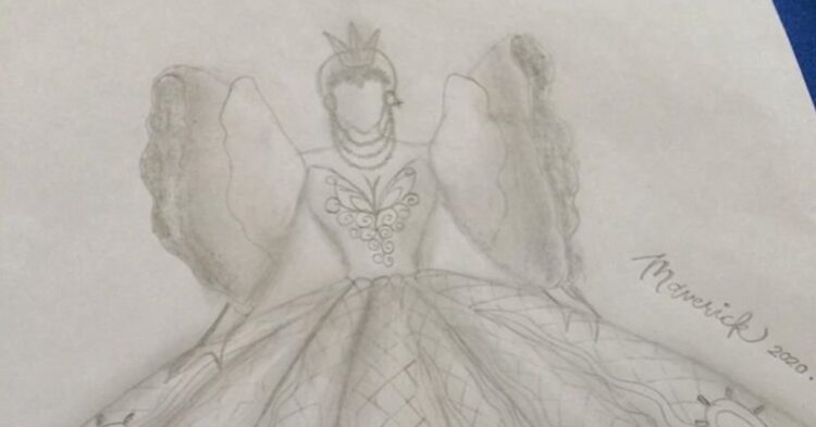 Dress design sketch (Facebook | Maverick Francisco Oyao)