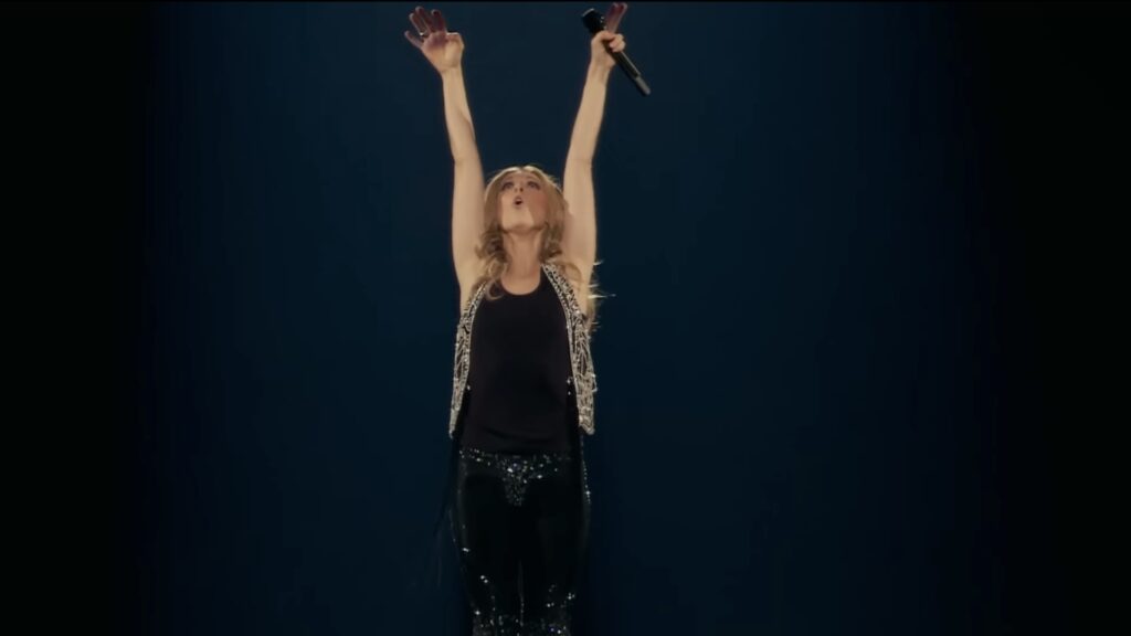 Singer Celine Dion on stage.
