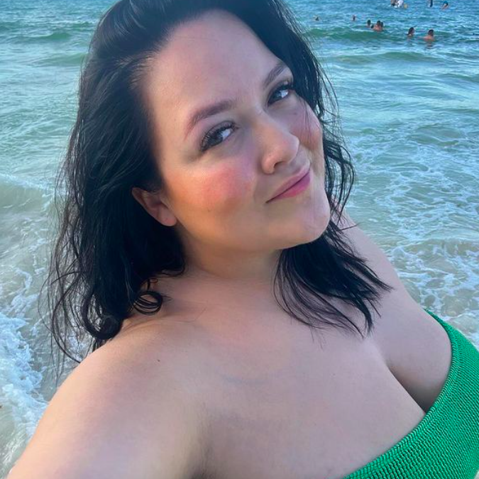 Megan in a bathing suit