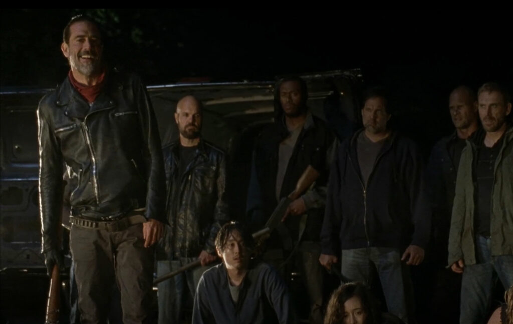 Negan stands over Glenn in The Walking Dead