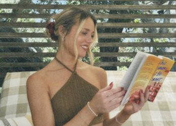 a woman reading a book