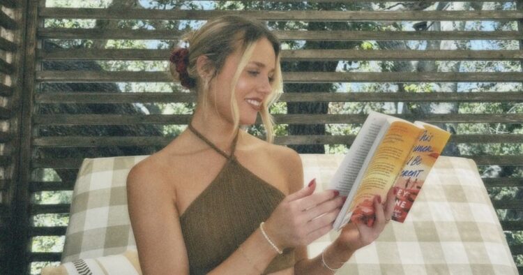 a woman reading a book