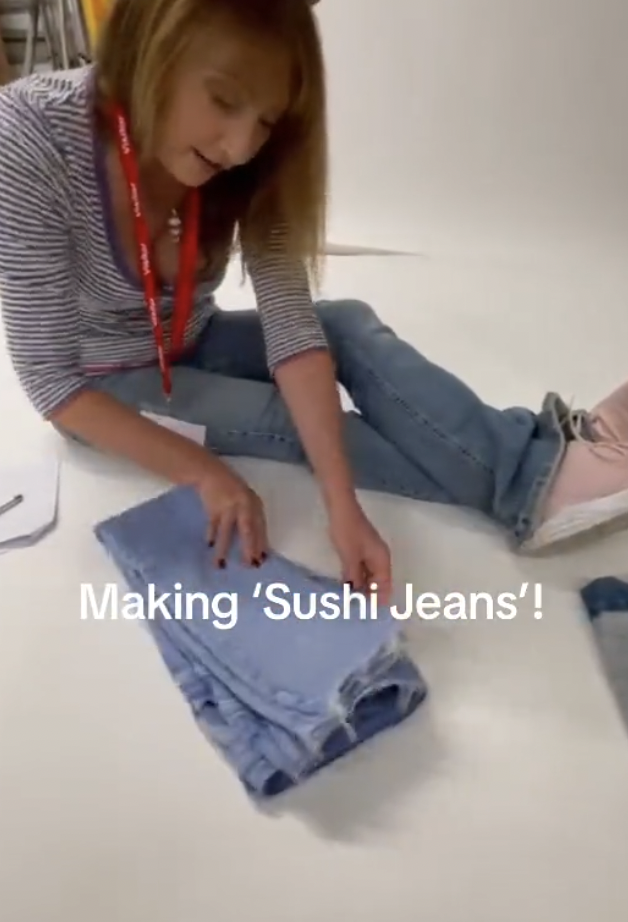 Sushi Jeans Travel Packing Hack
