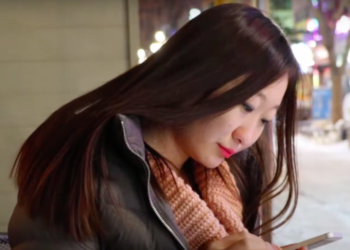 Woman checking her phone