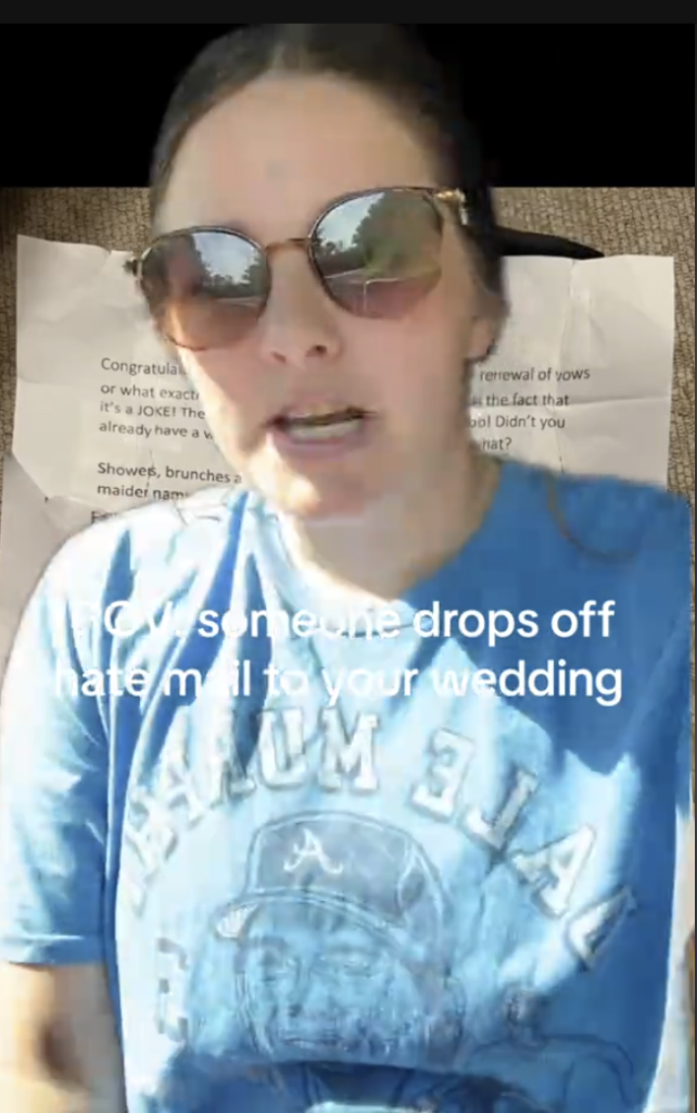 Bride shares hate letter she received as a wedding gift