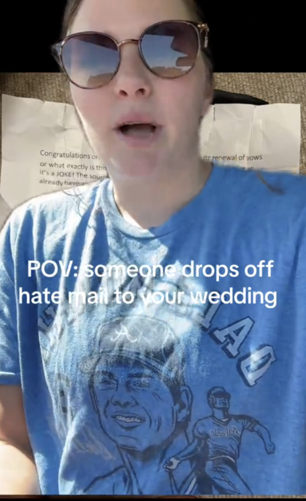 Bride shares hate letter she received as a wedding gift