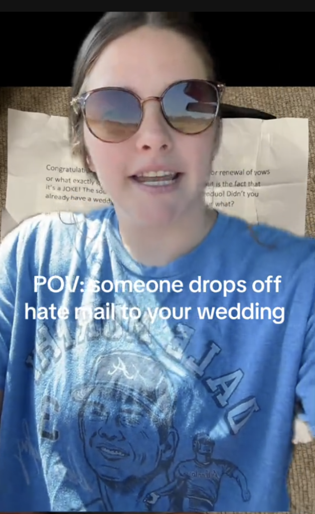 Bride shares hate letter she received as a wedding gift