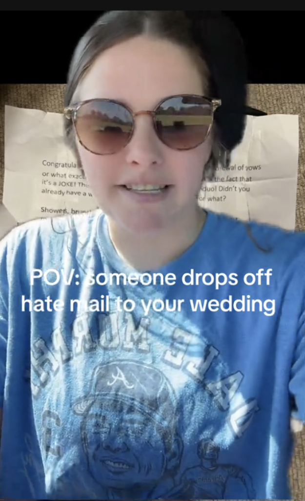 Bride shares hate letter she received as a wedding gift