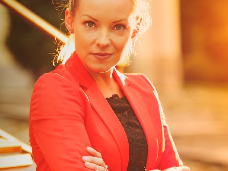 a person in a red suit