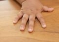 a close-up of a baby's hand