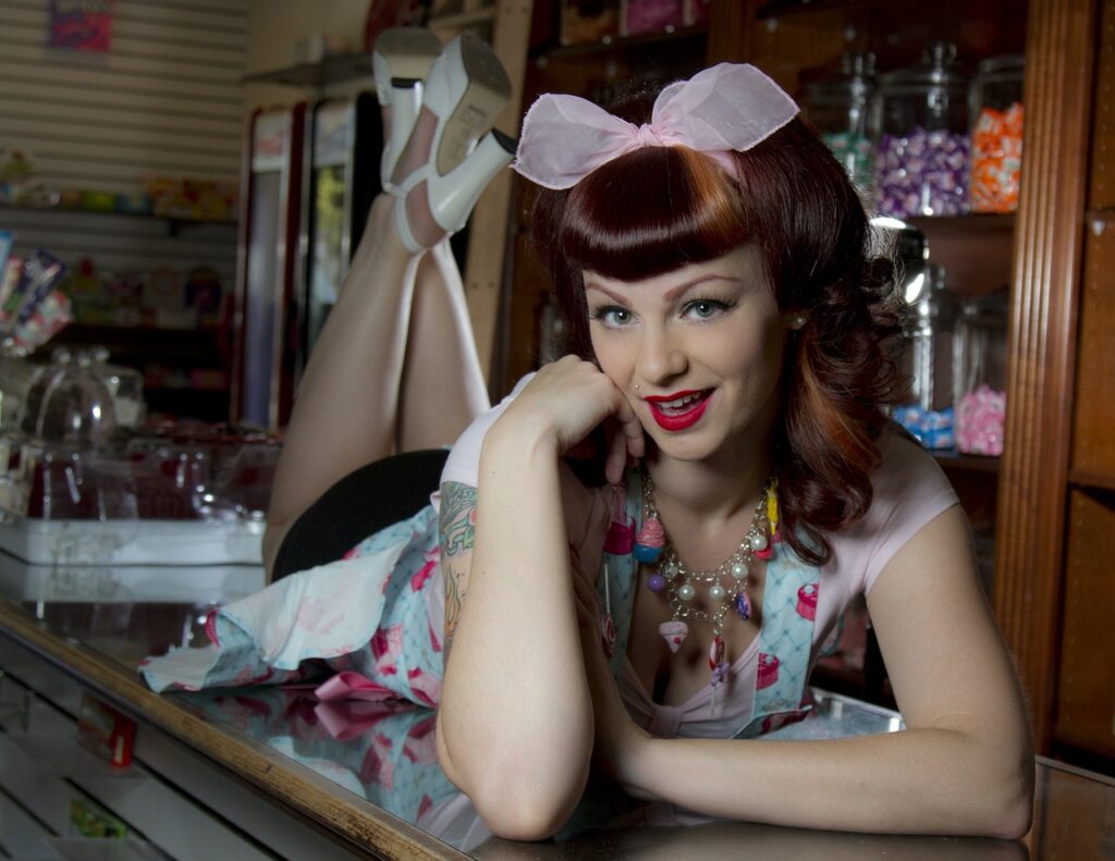 candy store, pinup, retro