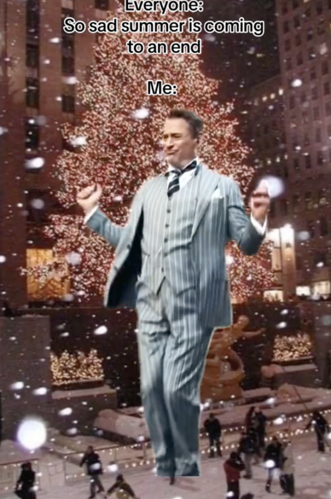 Video of man dancing in front of christmas tree