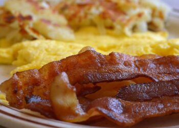 bacon, eggs, food