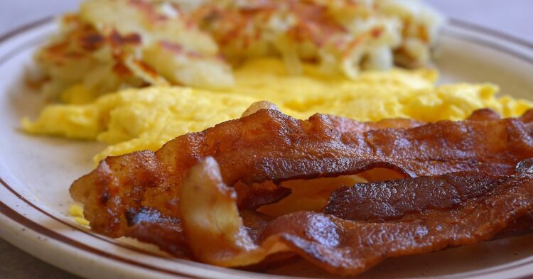 bacon, eggs, food