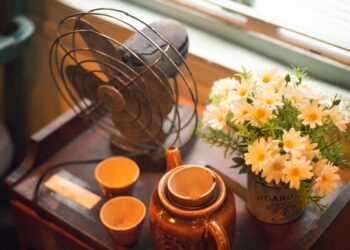 Fan on a table