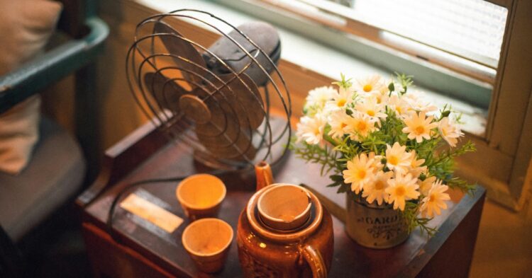 Fan on a table