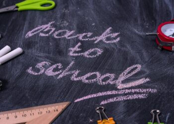 back to school sign on a chalboard