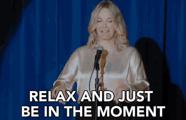 A gif of a blonde woman saying