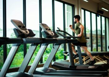 A man running on a treadmill