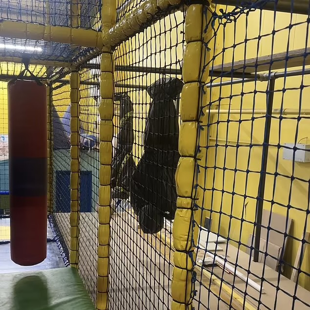 fake body bags in a play place