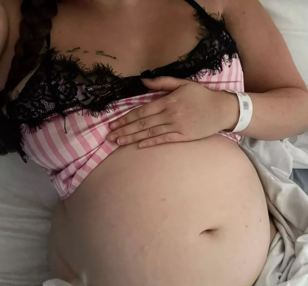 Courtney’s swollen stomach