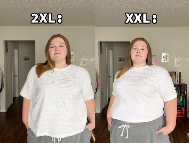 Split screen of Makayla Smith in a TikTok videos