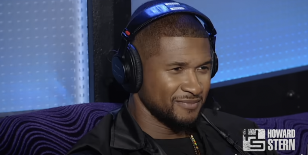 Usher appearing on the howard stern show in 2016