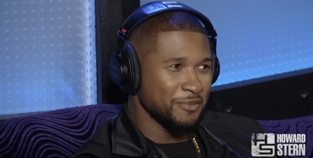 Usher appearing on the howard stern show in 2016