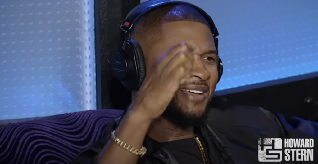 Usher appearing on the howard stern show in 2016