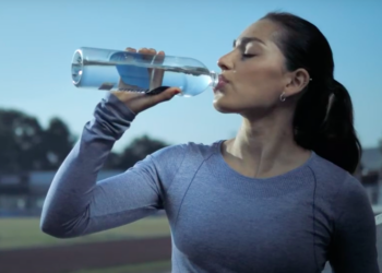 Woman drinking water stock footage via YouTube