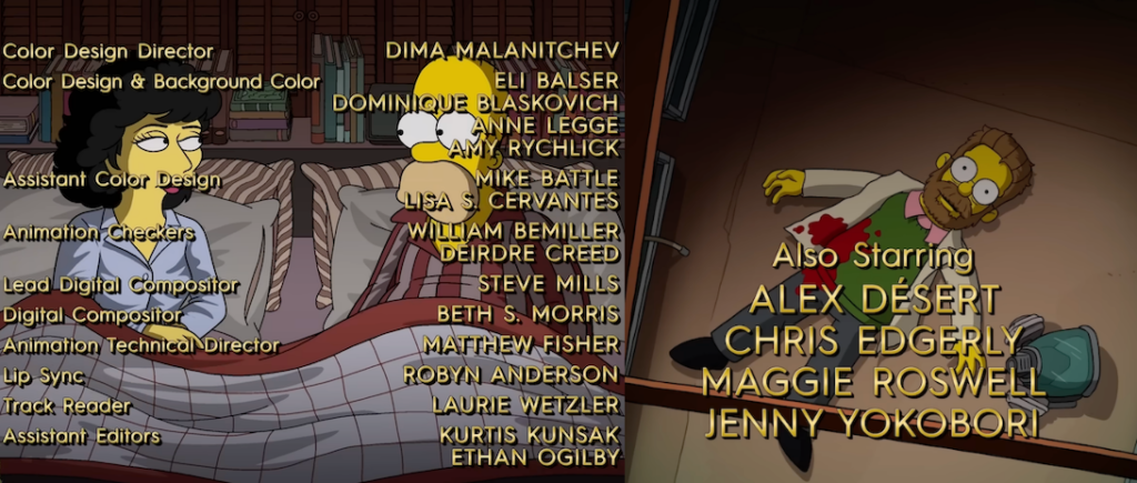 split screen of scenes from The Simpsons 'finale' episode