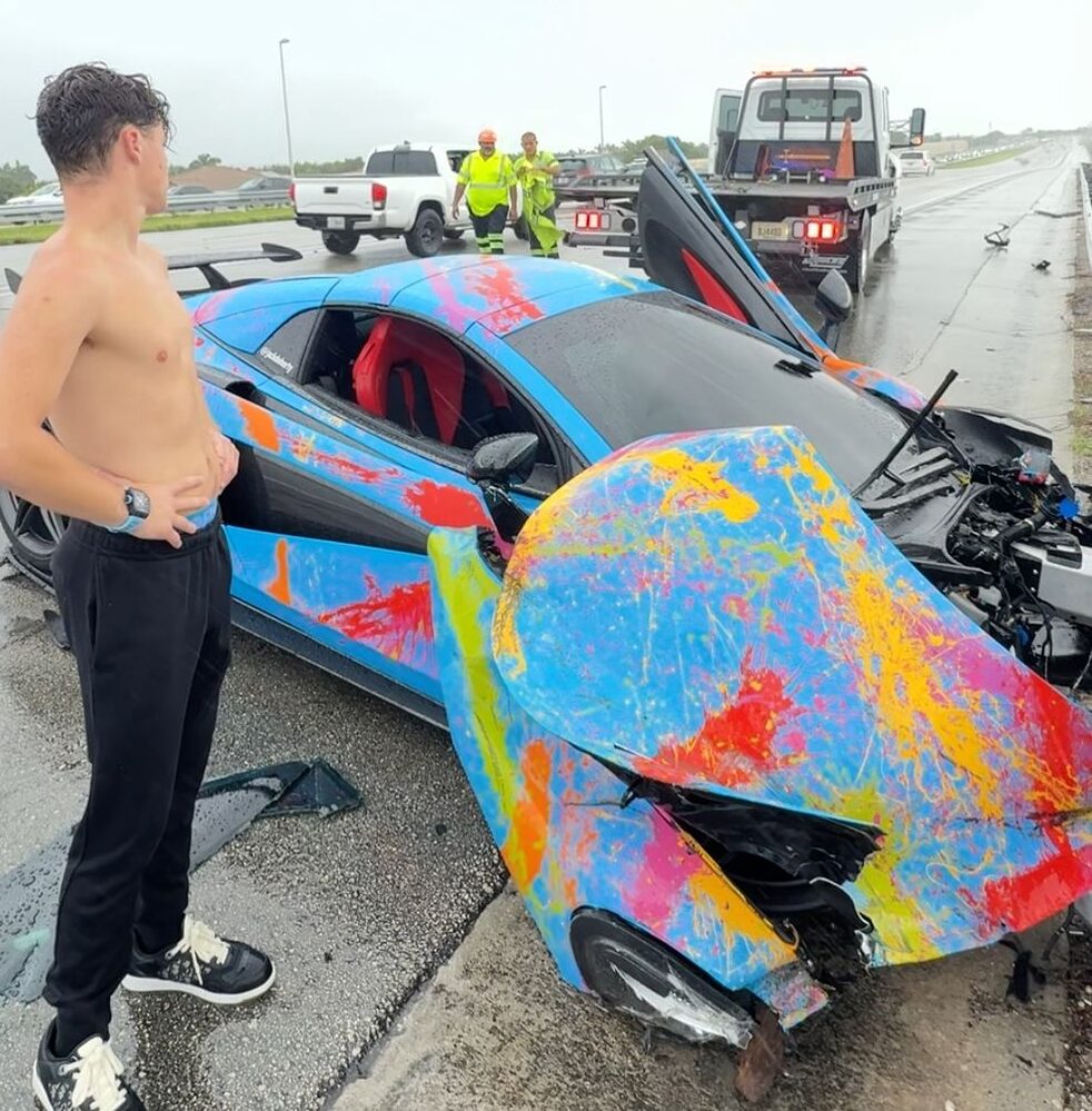 Jack Doherty at the scene of his McLearn crash