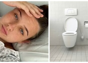 Courtney and a toilet
