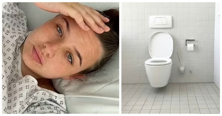 Courtney and a toilet