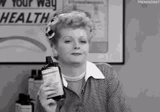 A gif from I Love Lucy or Lucy getting tipsy