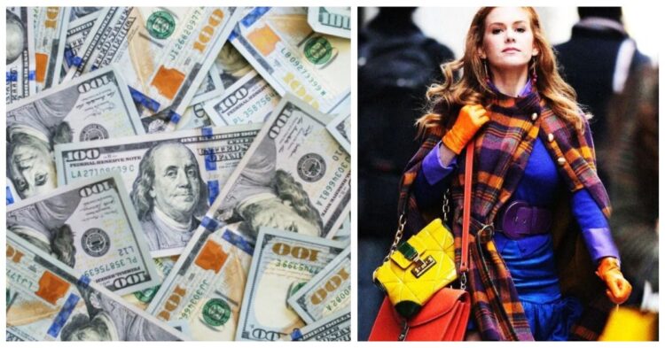 Money and woman shopping