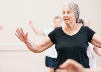 older woman doing exercise