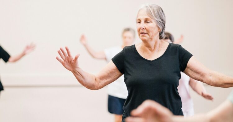 older woman doing exercise