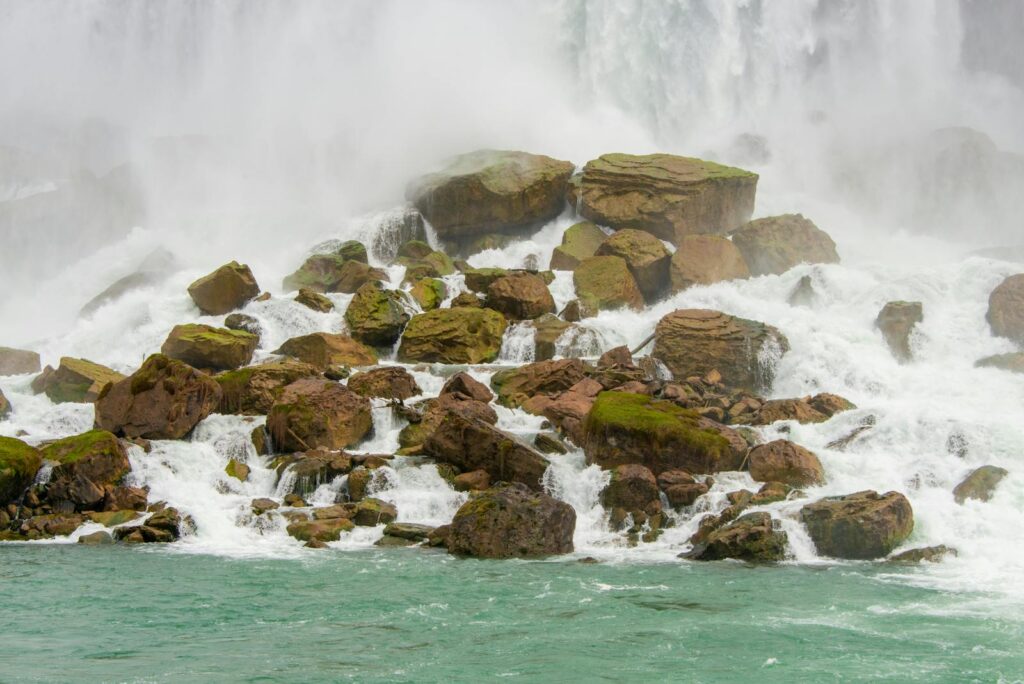Rocks Under Niagara Falls in USA