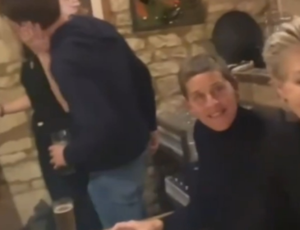 Ellen DeGeneres spotted as a brunette in The Farmer's Dog pub
