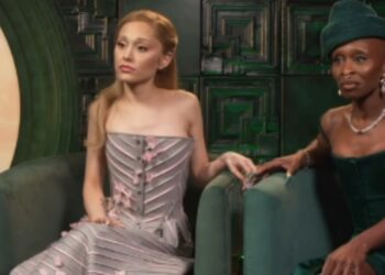 Ariana Grande and Cynthia Erivo during Out.com interview