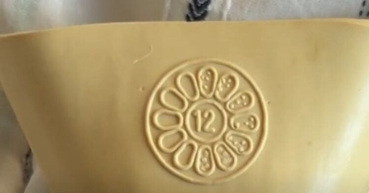 The sign on the hot water bottle that indicates its manufacture date