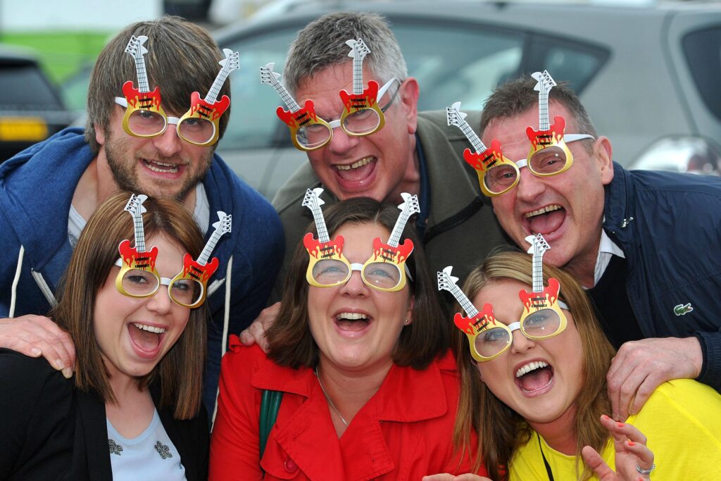 Elton John's fans arriving for Walsall concert, June 2015.