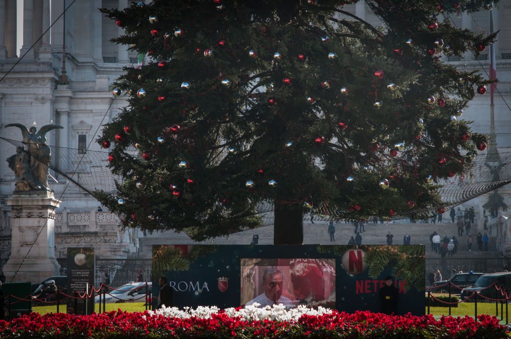 Christmas Tree In Piazza Venezia,