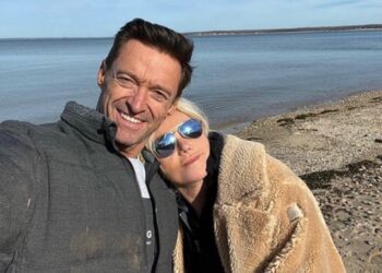 a selfie of actor hugh jackman and ex-wife deborra-lee furness