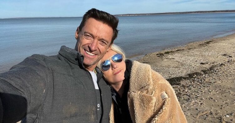 a selfie of actor hugh jackman and ex-wife deborra-lee furness
