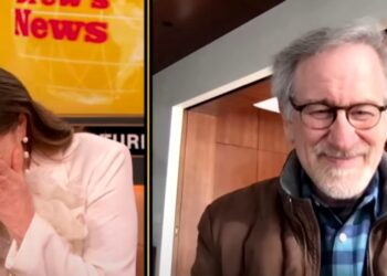 A zoom interview with Drew Barrymore and Steven Spielberg