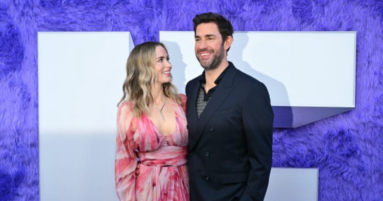 US writer/director John Krasinski and his wife actress US-British actress Emily Blunt arrive for the premiere of 